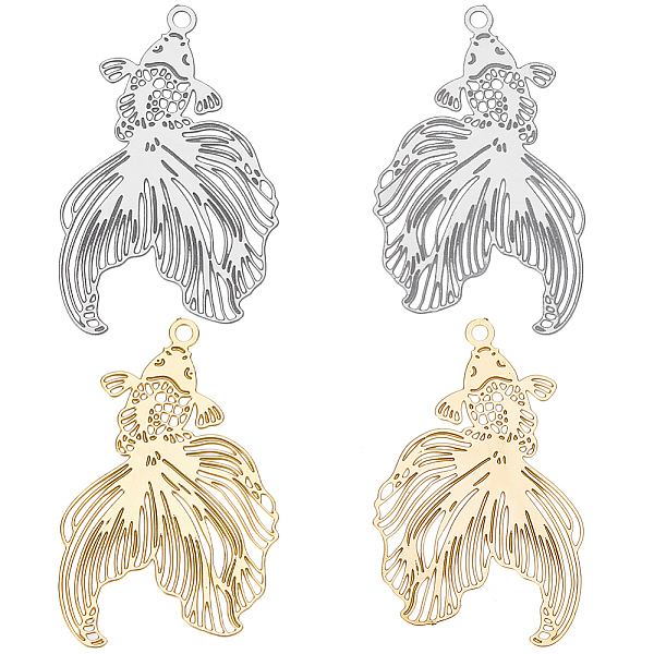 PandaHall CREATCABIN 48Pcs 2 Colors Rack Plating 201 Stainless Steel Filigree Pendants, Etched Metal Embellishments, Nickel Free, Goldfish...
PandaHall CREATCABIN 48Pcs 2 Colors Rack Plating 201 Stainless Steel Filigree Pendants, Etched Metal Embellishments, Nickel Free, Goldfish...