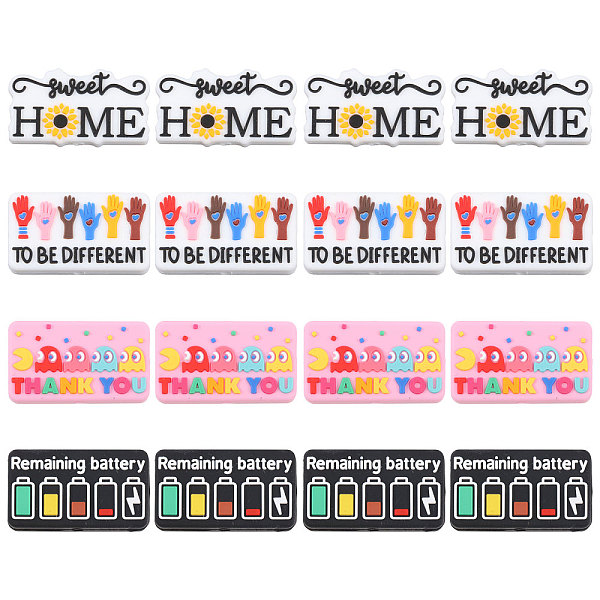 PandaHall CHGCRAFT 16Pcs 4 Styles Rectangle with Word Food Grade Silicone Focal Beads, Chewing Beads For Teethers, DIY Nursing Necklaces..., Multicolor
PandaHall CHGCRAFT 16Pcs 4 Styles Rectangle with Word Food Grade Silicone Focal Beads, Chewing Beads For Teethers, DIY Nursing Necklaces..., Multicolor