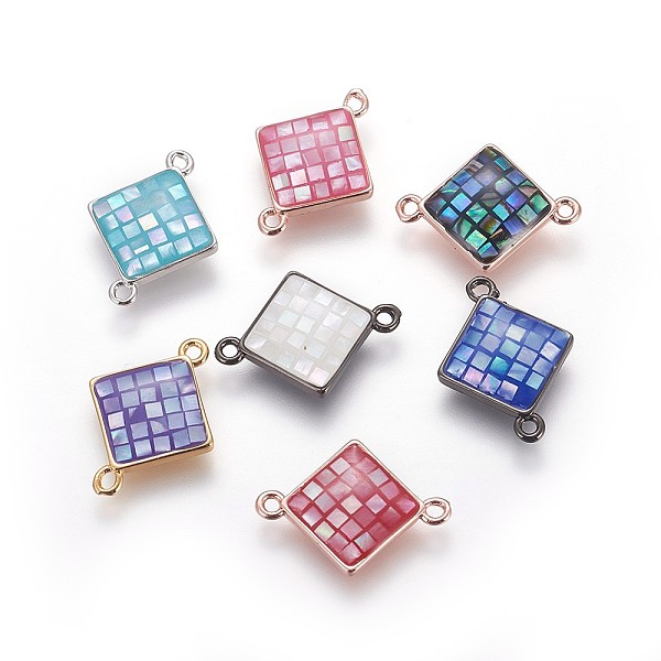 PandaHall Brass Enamel Links connectors, with Freshwater Shell, Rhombus, Mixed Color, 18x13.5x3mm, Hole: 1.2mm Brass+Enamel Rhombus..., Multicolor
PandaHall Brass Enamel Links connectors, with Freshwater Shell, Rhombus, Mixed Color, 18x13.5x3mm, Hole: 1.2mm Brass+Enamel Rhombus..., Multicolor