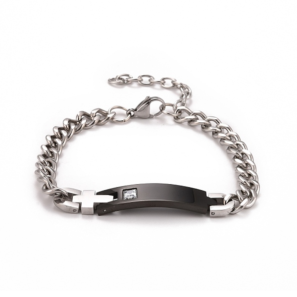 PandaHall Crystal Rhinestone Rectangle & Cross Link Bracelet, Two Tone 304 Stainless Steel Jewelry for Men Women, Electrophoresis Black &..., Clear
PandaHall Crystal Rhinestone Rectangle & Cross Link Bracelet, Two Tone 304 Stainless Steel Jewelry for Men Women, Electrophoresis Black &..., Clear
