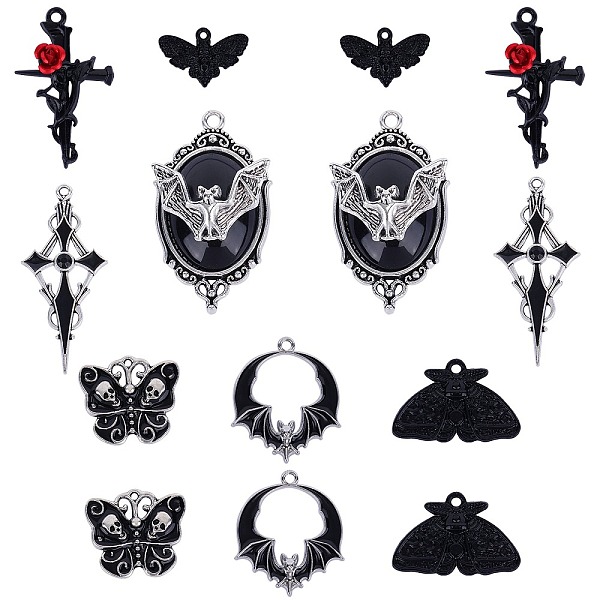 PandaHall 14Pcs 7 Style Tibetan Style Alloy Pendants,with Enamel, Mixed Shape Charm, Black, 13.5~47.5x20~25x2~5mm, Hole: 1.4~2.5mm...
PandaHall 14Pcs 7 Style Tibetan Style Alloy Pendants,with Enamel, Mixed Shape Charm, Black, 13.5~47.5x20~25x2~5mm, Hole: 1.4~2.5mm...