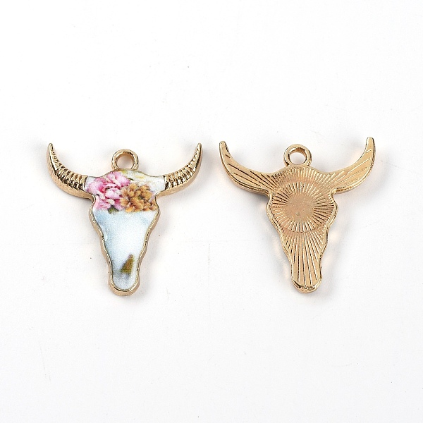 PandaHall Zinc Alloy Enamel Pendants, Ox-Head Shape with Flower Pattern Charms, Colorful, 22x21x2.5mm, Hole: 2mm Alloy+Enamel Cattle
PandaHall Zinc Alloy Enamel Pendants, Ox-Head Shape with Flower Pattern Charms, Colorful, 22x21x2.5mm, Hole: 2mm Alloy+Enamel Cattle