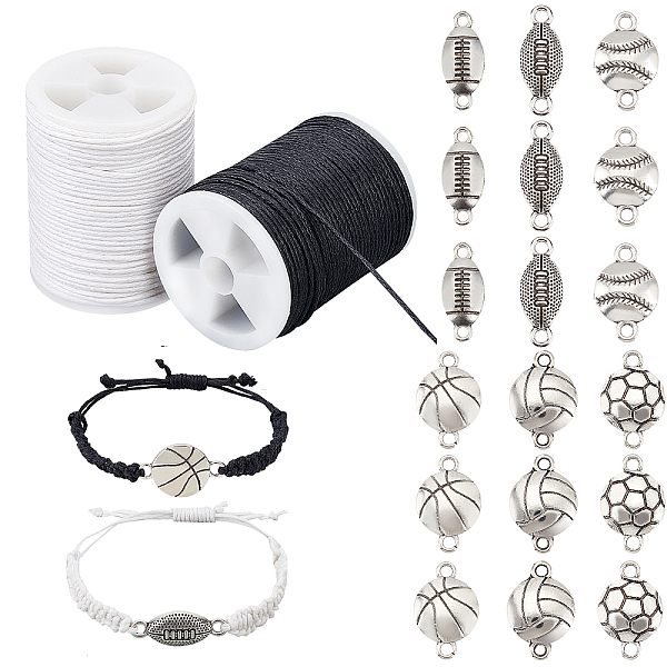 PandaHall Basketball Link Charms, 62pcs 6 Styles Football Rugby Soccer Charms Sports Pendant Tibetan Metal Craft Charms with Waxed Cotton...
PandaHall Basketball Link Charms, 62pcs 6 Styles Football Rugby Soccer Charms Sports Pendant Tibetan Metal Craft Charms with Waxed Cotton...