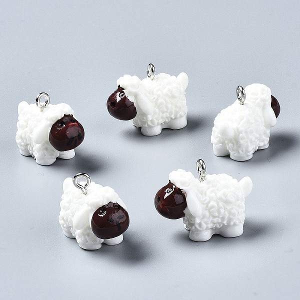 PandaHall Opaque Resin Pendants, with Platinum Tone Iron Loop, 3D Sheep, White, 15~16x22x13mm, Hole: 1.8mm Iron+Resin Sheep White
PandaHall Opaque Resin Pendants, with Platinum Tone Iron Loop, 3D Sheep, White, 15~16x22x13mm, Hole: 1.8mm Iron+Resin Sheep White