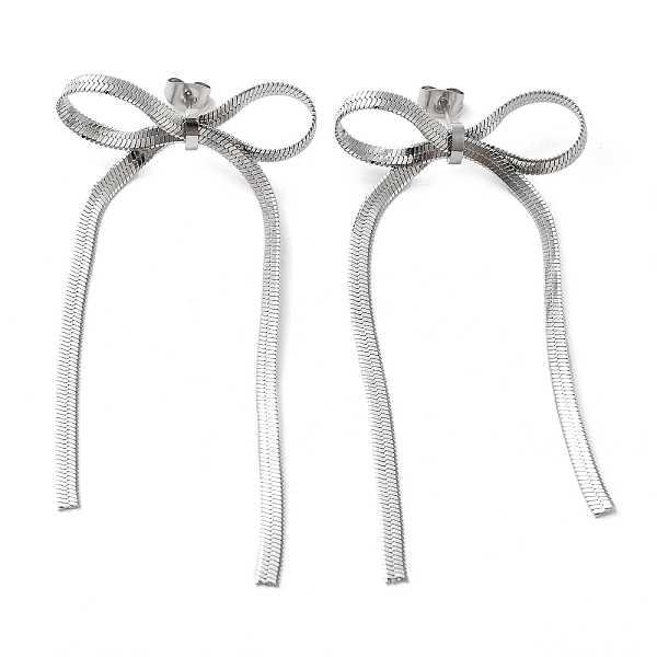 PandaHall Bowknot 304 Stainless Steel Stud Earrings for Women, Stainless Steel Color, 80x38mm 304 Stainless Steel Bowknot
PandaHall Bowknot 304 Stainless Steel Stud Earrings for Women, Stainless Steel Color, 80x38mm 304 Stainless Steel Bowknot