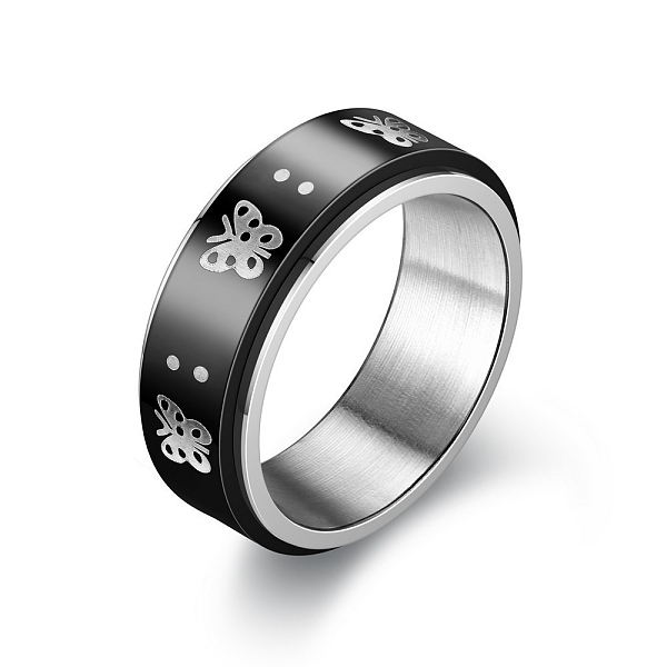 PandaHall Black Stainless Steel Rotating Finger Ring, Fidget Spinner Ring for Calming Worry Meditation, Butterfly, US Size 10(19.8mm)...
PandaHall Black Stainless Steel Rotating Finger Ring, Fidget Spinner Ring for Calming Worry Meditation, Butterfly, US Size 10(19.8mm)...