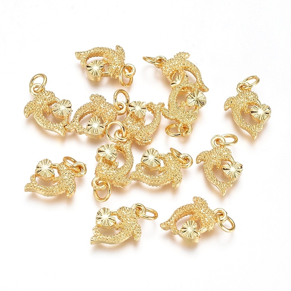 PandaHall Electroplated Alloy Pendants, Long-Lasting Plated, with Brass Jump Ring, Dolphin with Heart, Golden, 15.5x10.5x3.5mm, Hole: 3.5mm...
PandaHall Electroplated Alloy Pendants, Long-Lasting Plated, with Brass Jump Ring, Dolphin with Heart, Golden, 15.5x10.5x3.5mm, Hole: 3.5mm...