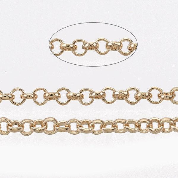 PandaHall Soldered Brass Coated Iron Rolo Chains, Belcher Chain, with Spool, Light Gold, 2x0.5mm Iron
PandaHall Soldered Brass Coated Iron Rolo Chains, Belcher Chain, with Spool, Light Gold, 2x0.5mm Iron