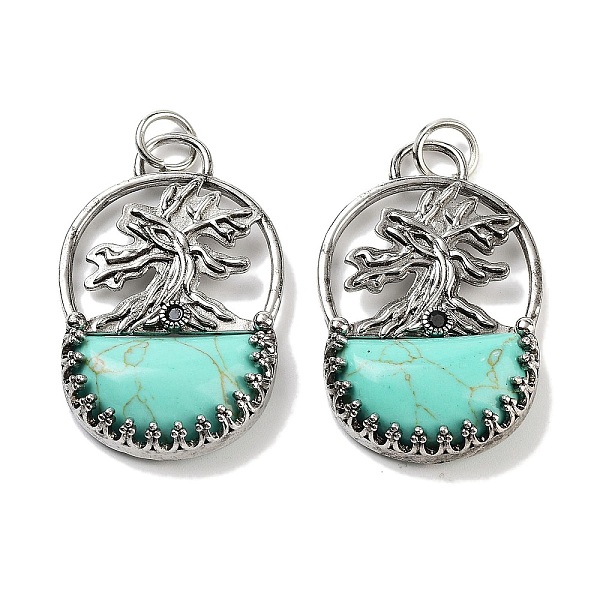 PandaHall Synthetic Turquoise Bag Pendants, Rack Plating Antique Silver Plated Brass Tree Charms, Cadmium Free & Lead Free, 41x26x6mm, Hole...
PandaHall Synthetic Turquoise Bag Pendants, Rack Plating Antique Silver Plated Brass Tree Charms, Cadmium Free & Lead Free, 41x26x6mm, Hole...