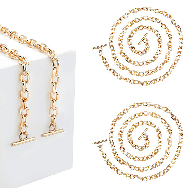 PandaHall Iron Cable Chain Bag Handles, with T-Bar Clasps, for Purse Making, Golden, 100cm Iron
PandaHall Iron Cable Chain Bag Handles, with T-Bar Clasps, for Purse Making, Golden, 100cm Iron
