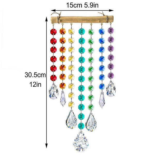 PandaHall Glass Teardrop/Cone Hanging Suncatchers, Rainbow Maker, with Glass Octagon Link and Wood Stick for Garden Window Decoration...
PandaHall Glass Teardrop/Cone Hanging Suncatchers, Rainbow Maker, with Glass Octagon Link and Wood Stick for Garden Window Decoration...