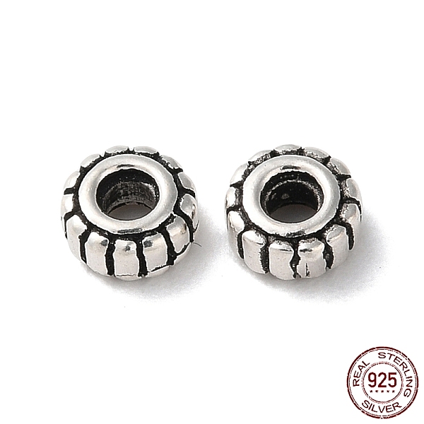 PandaHall 925 Sterling Silver Corrugated Beads, Flat Round, Antique Silver, 4.5x2mm, Hole: 1.6mm Sterling Silver Flat Round
PandaHall 925 Sterling Silver Corrugated Beads, Flat Round, Antique Silver, 4.5x2mm, Hole: 1.6mm Sterling Silver Flat Round
