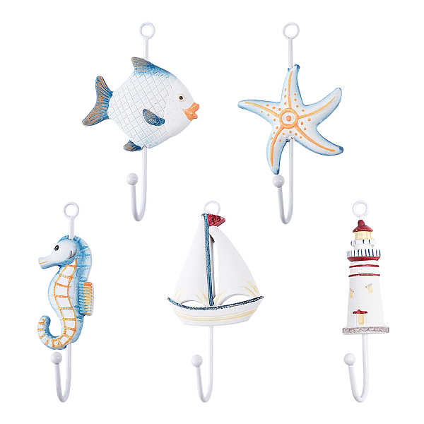 PandaHall SUPERFINDINGS 5pcs Wooden Mediterranean Style Wall Hooks Sea Horse Fish Starfish Sailboat Beacon Shape for Towel Robe Coat Hat..., Multicolor
PandaHall SUPERFINDINGS 5pcs Wooden Mediterranean Style Wall Hooks Sea Horse Fish Starfish Sailboat Beacon Shape for Towel Robe Coat Hat..., Multicolor