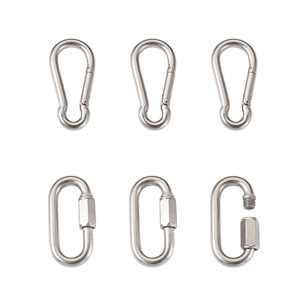 PandaHall 6Pcs 2 Style 304 Stainless Steel Rock Climbing Carabiners, Key Clasps, Stainless Steel Color, 3pcs/style Stainless Steel Mixed...
PandaHall 6Pcs 2 Style 304 Stainless Steel Rock Climbing Carabiners, Key Clasps, Stainless Steel Color, 3pcs/style Stainless Steel Mixed...