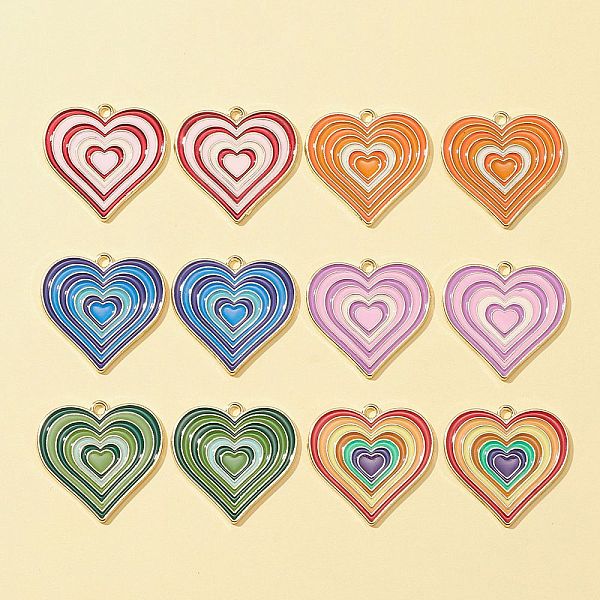 PandaHall 12Pcs 6 Colors Alloy Pendants, with Enamel, Heart Charm, Mixed Color, 25x26x1.5mm, Hole: 1.8mm, 2pcs/color Alloy+Enamel Heart..., Multicolor
PandaHall 12Pcs 6 Colors Alloy Pendants, with Enamel, Heart Charm, Mixed Color, 25x26x1.5mm, Hole: 1.8mm, 2pcs/color Alloy+Enamel Heart..., Multicolor
