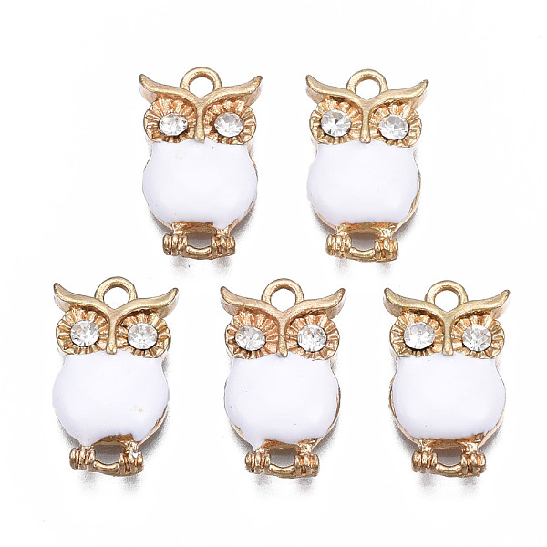 PandaHall Rack Plating Alloy Enamel Pendants, with Crystal Rhinestone, Cadmium Free & Nickel Free & Lead Free, Owl, White, 17x10x3mm, Hole...
PandaHall Rack Plating Alloy Enamel Pendants, with Crystal Rhinestone, Cadmium Free & Nickel Free & Lead Free, Owl, White, 17x10x3mm, Hole...