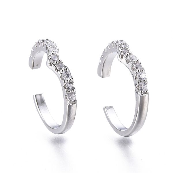 PandaHall Brass Micro Pave Clear Cubic Zirconia Cuff Earrings, Platinum, 15x3mm, Inner Diameter: 12mm Cubic Zirconia Clear
PandaHall Brass Micro Pave Clear Cubic Zirconia Cuff Earrings, Platinum, 15x3mm, Inner Diameter: 12mm Cubic Zirconia Clear