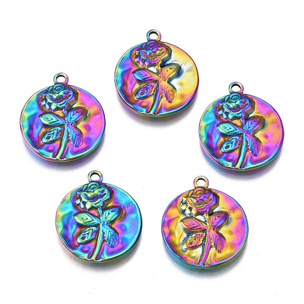 PandaHall Ion Plating(IP) 304 Stainless Steel Pendants, Cadmium Free & Nickel Free & Lead Free, Flat Round with Rose Flower, for Valentine's...
PandaHall Ion Plating(IP) 304 Stainless Steel Pendants, Cadmium Free & Nickel Free & Lead Free, Flat Round with Rose Flower, for Valentine's...
