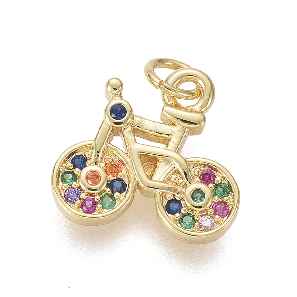 PandaHall Brass Micro Pave Cubic Zirconia Charms, with Jump Rings, Bicycle, Colorful, Golden, 11x11.5x2mm, Hole: 2.5mm Brass+Cubic Zirconia...
PandaHall Brass Micro Pave Cubic Zirconia Charms, with Jump Rings, Bicycle, Colorful, Golden, 11x11.5x2mm, Hole: 2.5mm Brass+Cubic Zirconia...