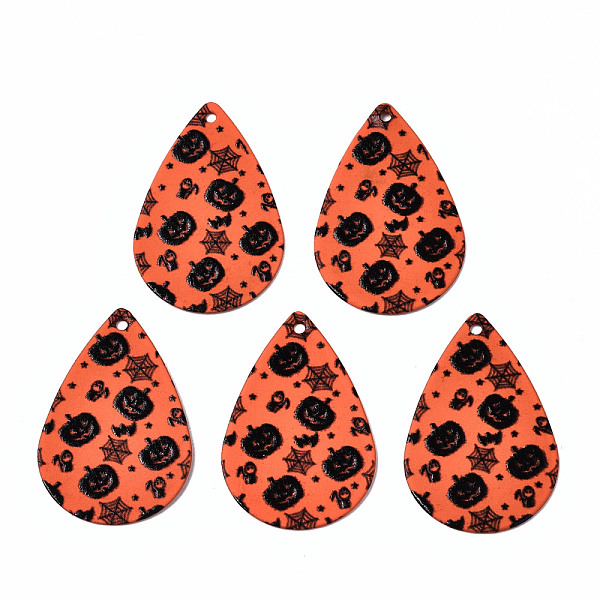 PandaHall Spray Painted Iron Pendants, Rubberized Style, 3D Printed, Halloween Pumpkin Jack O Lantern Print Pattern, Teardrop, Orange Red...
PandaHall Spray Painted Iron Pendants, Rubberized Style, 3D Printed, Halloween Pumpkin Jack O Lantern Print Pattern, Teardrop, Orange Red...
