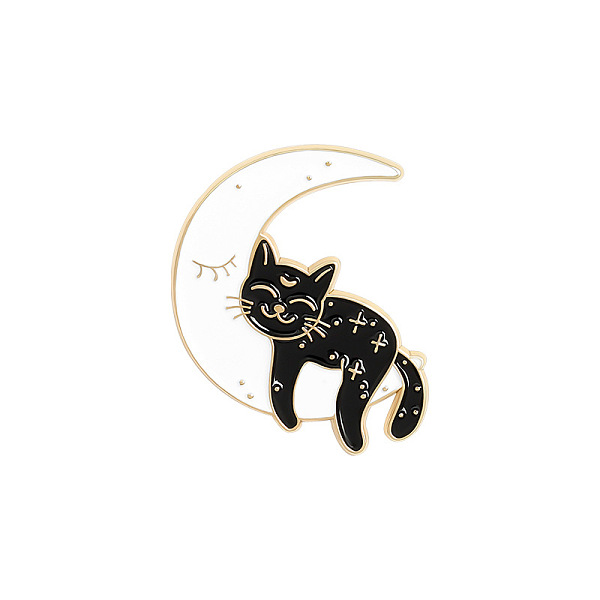 PandaHall Cat with Moon Enamel Pin, Light Gold Plated Alloy Badge for Backpack Clothes, White, 30x25mm Alloy+Enamel White
PandaHall Cat with Moon Enamel Pin, Light Gold Plated Alloy Badge for Backpack Clothes, White, 30x25mm Alloy+Enamel White