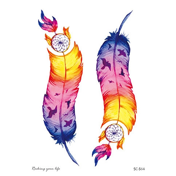 PandaHall Feather Pattern Removable Temporary Tattoos Paper Stickers, Colorful, 15x10.5cm Paper Feather
PandaHall Feather Pattern Removable Temporary Tattoos Paper Stickers, Colorful, 15x10.5cm Paper Feather