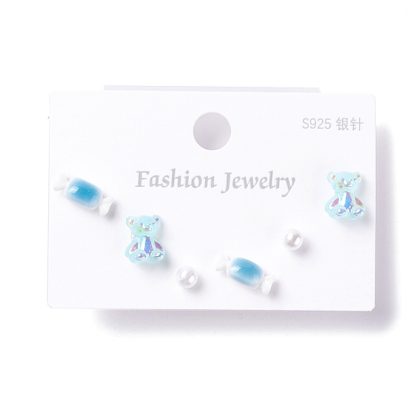 PandaHall Bling Bear & Candy & Round Resin Stud Earrings Set for Girl Women, with 925 Sterling Silver Plated Pins, Sky Blue...
PandaHall Bling Bear & Candy & Round Resin Stud Earrings Set for Girl Women, with 925 Sterling Silver Plated Pins, Sky Blue...