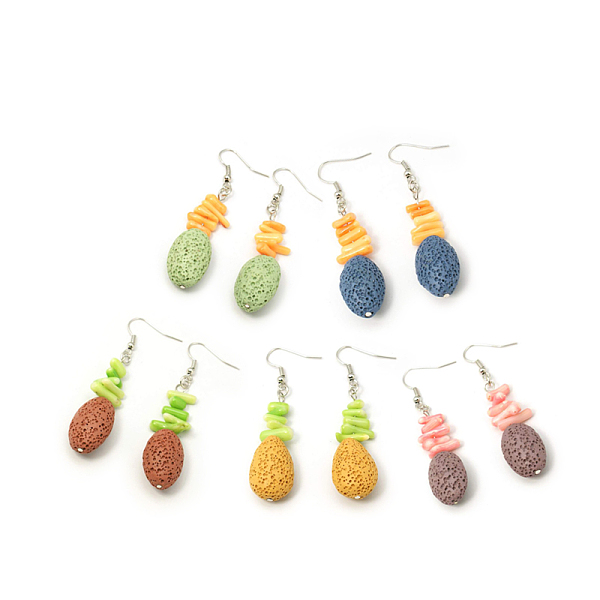 PandaHall Lava Rock Beads Earring Hooks, with Shell Beads, Mixed Color, about 60mm long, pin: 0.6mm, Lava Rock Beads: 22x15x10mm, Shell..., Multicolor
PandaHall Lava Rock Beads Earring Hooks, with Shell Beads, Mixed Color, about 60mm long, pin: 0.6mm, Lava Rock Beads: 22x15x10mm, Shell..., Multicolor