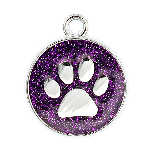 PandaHall Enamel Charms, with Platinum Plated Alloy Findings and Glitter Powder, Flat Round with Dog Paw Prints, Purple, 23x19x2.1mm, Hole...
PandaHall Enamel Charms, with Platinum Plated Alloy Findings and Glitter Powder, Flat Round with Dog Paw Prints, Purple, 23x19x2.1mm, Hole...