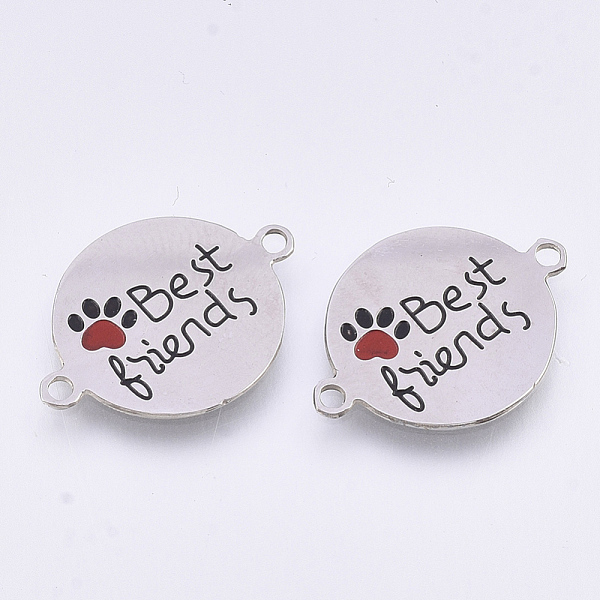 PandaHall 304 Stainless Steel Links, with Enamel, Love Pet Theme, Flat Round with Word Best Friends, Stainless Steel Color, 21x15.5x0.7mm..., Red
PandaHall 304 Stainless Steel Links, with Enamel, Love Pet Theme, Flat Round with Word Best Friends, Stainless Steel Color, 21x15.5x0.7mm..., Red