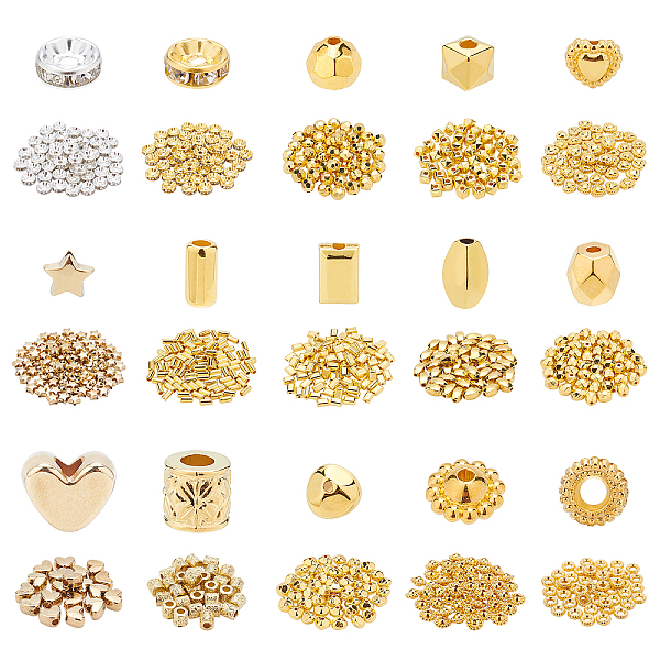 PandaHall CCB Plastic Beads, with Iron Rhinestone Spacer Beads, Mixed Shapes, Golden & Silver, 840pcs/box Plastic Mixed Shapes
PandaHall CCB Plastic Beads, with Iron Rhinestone Spacer Beads, Mixed Shapes, Golden & Silver, 840pcs/box Plastic Mixed Shapes