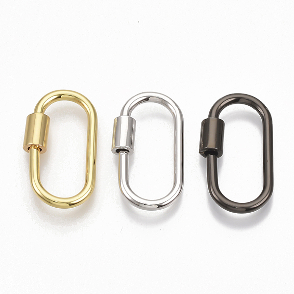 PandaHall Brass Screw Carabiner Lock Charms, for Necklaces Making, Oval, Mixed Color, 25.5x14x2mm, Screw: 6.5x4.5mm Brass Oval
PandaHall Brass Screw Carabiner Lock Charms, for Necklaces Making, Oval, Mixed Color, 25.5x14x2mm, Screw: 6.5x4.5mm Brass Oval