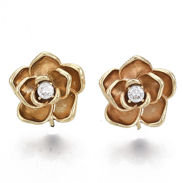 PandaHall Brass Clear Cubic Zirconia Stud Earring Findings, with Loop, Nickel Free, Flower, Real 18K Gold Plated, 14.5x14.5mm, Hole: 1mm...
PandaHall Brass Clear Cubic Zirconia Stud Earring Findings, with Loop, Nickel Free, Flower, Real 18K Gold Plated, 14.5x14.5mm, Hole: 1mm...