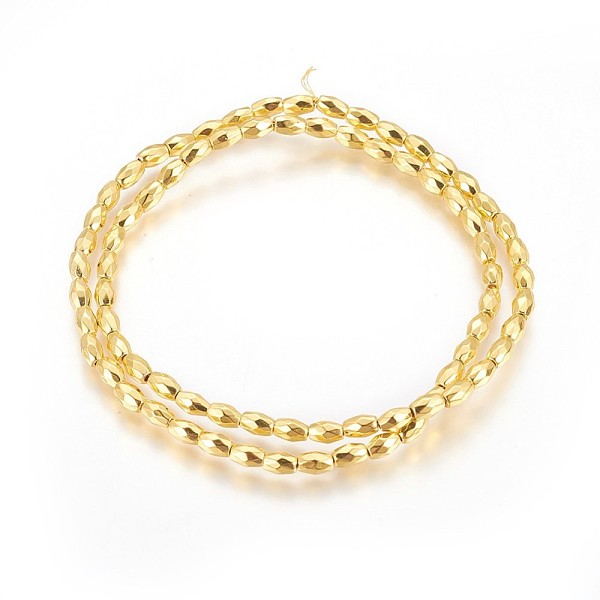 PandaHall Electroplated Non-magnetic Synthetic Hematite Beads Strands, Long-Lasting Plated, Faceted, Rice Shape, Golden Plated, 5x3.5mm...
PandaHall Electroplated Non-magnetic Synthetic Hematite Beads Strands, Long-Lasting Plated, Faceted, Rice Shape, Golden Plated, 5x3.5mm...