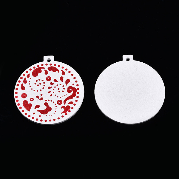 PandaHall Christmas Spray Painted Wood Big Pendants, with Single-Sided Printed, Flat Round Charm with Floral Pattern, White, 59x55x2.5mm...
PandaHall Christmas Spray Painted Wood Big Pendants, with Single-Sided Printed, Flat Round Charm with Floral Pattern, White, 59x55x2.5mm...