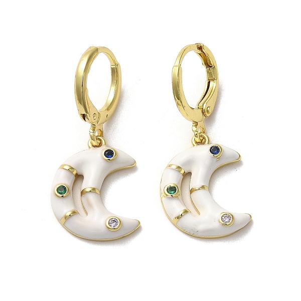 PandaHall Crescent Moon Real 18K Gold Plated Brass Dangle Leverback Earrings, with Enamel and Cubic Zirconia, White, 29.5x13mm Cubic...
PandaHall Crescent Moon Real 18K Gold Plated Brass Dangle Leverback Earrings, with Enamel and Cubic Zirconia, White, 29.5x13mm Cubic...