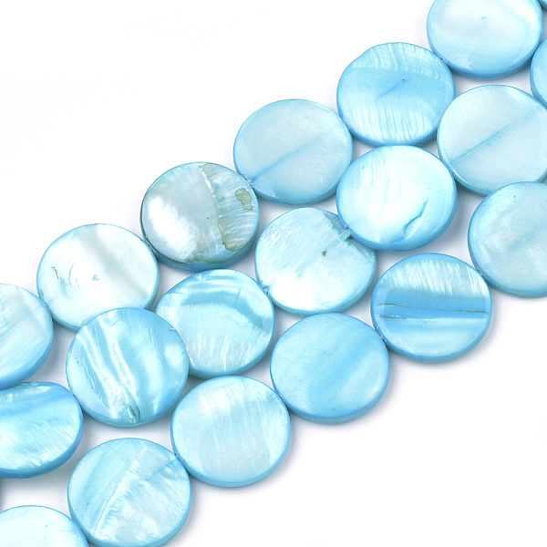 PandaHall Freshwater Shell Beads, Dyed, Flat Round, Dodger Blue, 15x2.5~4mm, Hole: 0.7mm, about 26pcs/strand, 14.9 inch Freshwater Shell...
PandaHall Freshwater Shell Beads, Dyed, Flat Round, Dodger Blue, 15x2.5~4mm, Hole: 0.7mm, about 26pcs/strand, 14.9 inch Freshwater Shell...