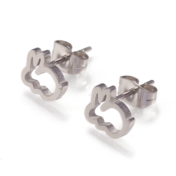 PandaHall 304 Stainless Steel Stud Earrings, with Ear Nuts, Rabbit, Stainless Steel Color, 8x9x2mm, Pin: 0.8mm 304 Stainless Steel Rabbit
PandaHall 304 Stainless Steel Stud Earrings, with Ear Nuts, Rabbit, Stainless Steel Color, 8x9x2mm, Pin: 0.8mm 304 Stainless Steel Rabbit