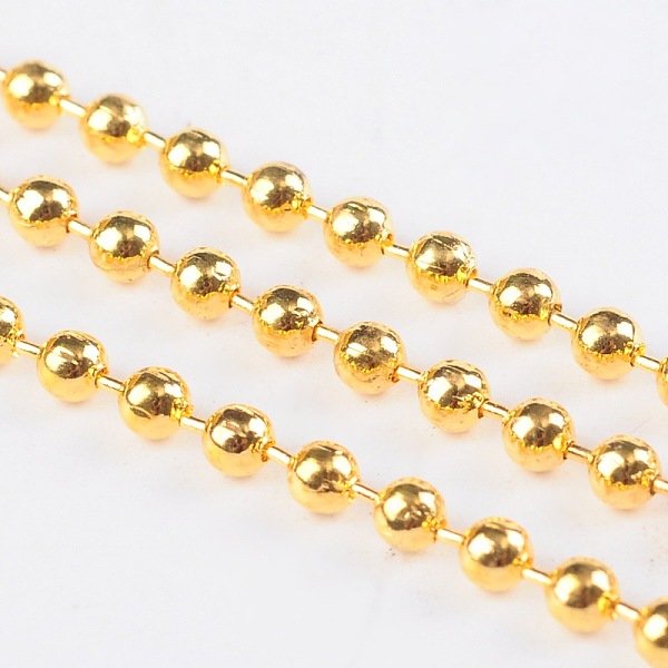 PandaHall Iron Ball Chains, Soldered, Golden, with Spool, Bead: 2.4mm, about 328.08 Feet(100m)/roll Iron
PandaHall Iron Ball Chains, Soldered, Golden, with Spool, Bead: 2.4mm, about 328.08 Feet(100m)/roll Iron