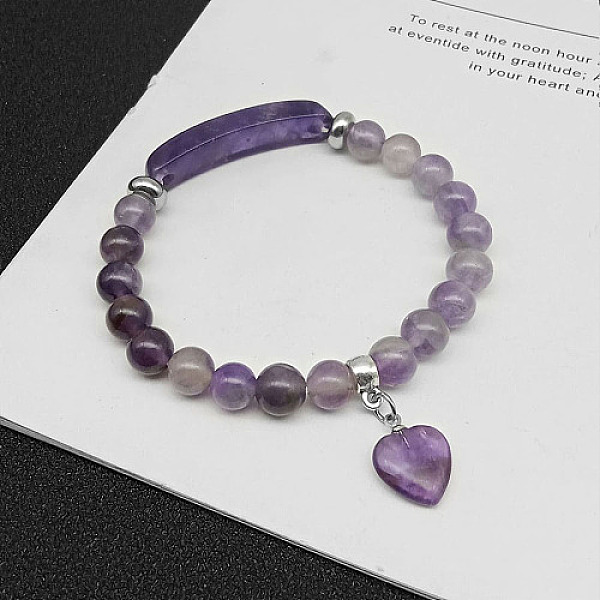PandaHall Natural Amethyst Charm Stretch Bracelets for Women Men, Heart, No Size Amethyst Heart
PandaHall Natural Amethyst Charm Stretch Bracelets for Women Men, Heart, No Size Amethyst Heart