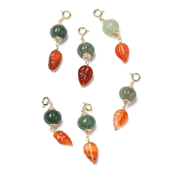 PandaHall Natural Green Aventurine & Natural Agate Pendant Decorations, with Brass Spring Ring Clasps, Pumpkin & Leaf, Real 14K Gold Plated...
PandaHall Natural Green Aventurine & Natural Agate Pendant Decorations, with Brass Spring Ring Clasps, Pumpkin & Leaf, Real 14K Gold Plated...