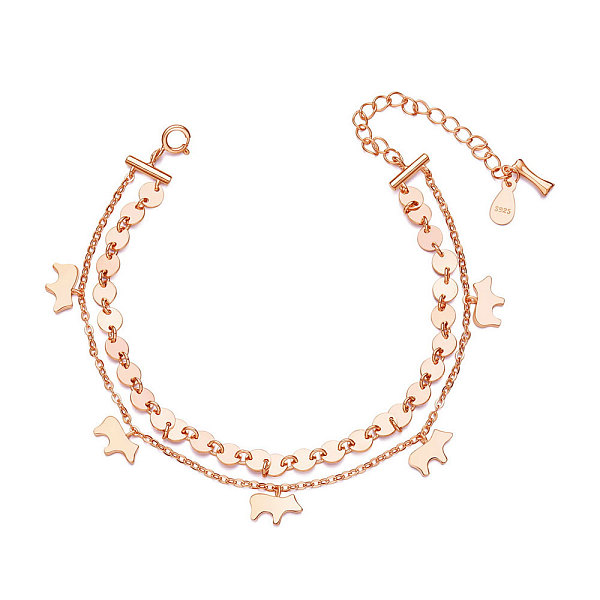 PandaHall SHEGRACE 925 Sterling Silver Bracalets, Multi-strand Bracelet, with S925 Stamp, Animal Silhouette, Rose Gold, 6-1/4 inch(160mm)...
PandaHall SHEGRACE 925 Sterling Silver Bracalets, Multi-strand Bracelet, with S925 Stamp, Animal Silhouette, Rose Gold, 6-1/4 inch(160mm)...