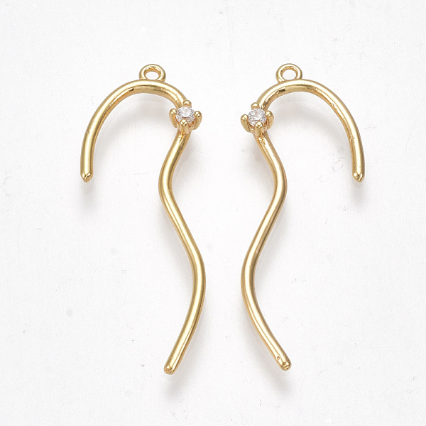 PandaHall Brass Pendants, with Cubic Zirconia, Clear, Nickel Free, Real 18K Gold Plated, 29x10x3mm, Hole: 1mm Brass+Cubic Zirconia Others...
PandaHall Brass Pendants, with Cubic Zirconia, Clear, Nickel Free, Real 18K Gold Plated, 29x10x3mm, Hole: 1mm Brass+Cubic Zirconia Others...