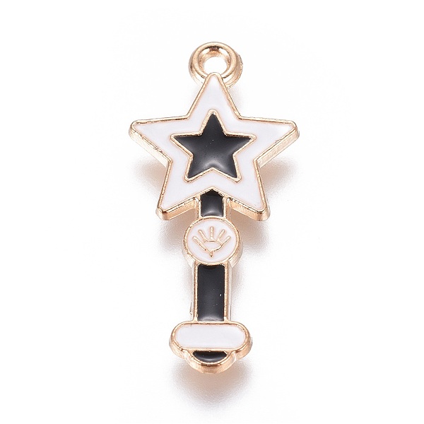 PandaHall Alloy Pendants, with Enamel, Star Magic Wand, Light Gold, Black, 28x13x1.7mm, Hole: 1.6mm Alloy+Enamel Star Black
PandaHall Alloy Pendants, with Enamel, Star Magic Wand, Light Gold, Black, 28x13x1.7mm, Hole: 1.6mm Alloy+Enamel Star Black