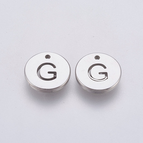 PandaHall 304 Stainless Steel Charms, Flat Round with Letter, Stainless Steel Color, Letter.G, 10x1mm, Hole: 1mm 304 Stainless Steel Letter...
PandaHall 304 Stainless Steel Charms, Flat Round with Letter, Stainless Steel Color, Letter.G, 10x1mm, Hole: 1mm 304 Stainless Steel Letter...
