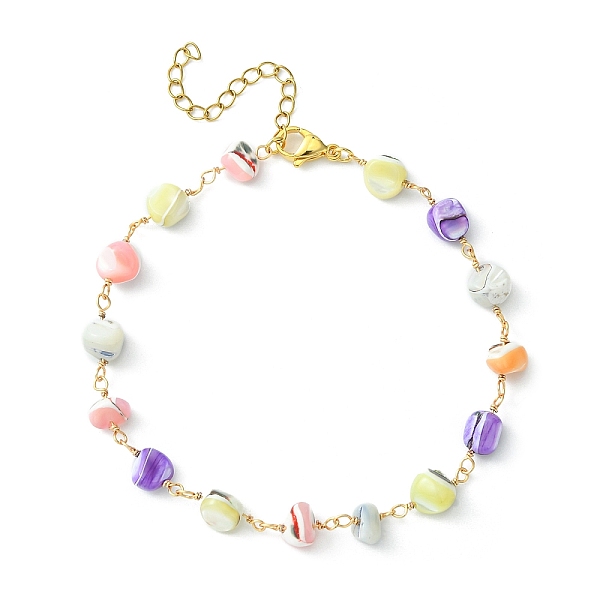 PandaHall Handmade Shell Nugget Beaded Chains Anklets, 304 Stainless Steel Jewelry, Colorful, 8-7/8 inch(22.5cm) Shell
PandaHall Handmade Shell Nugget Beaded Chains Anklets, 304 Stainless Steel Jewelry, Colorful, 8-7/8 inch(22.5cm) Shell