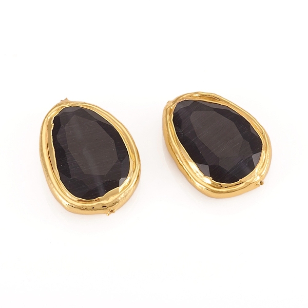 PandaHall Cat Eye Beads, with Edge Golden Plated Brass Findings, Teardrop, Black, 29~31x21.5~22x7mm, Hole: 0.8mm Glass Teardrop Black
PandaHall Cat Eye Beads, with Edge Golden Plated Brass Findings, Teardrop, Black, 29~31x21.5~22x7mm, Hole: 0.8mm Glass Teardrop Black