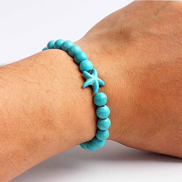 PandaHall Turquoise Bracelet with Elastic Rope Bracelet, Male and Female Lovers Best Friend Natural Gemstone
PandaHall Turquoise Bracelet with Elastic Rope Bracelet, Male and Female Lovers Best Friend Natural Gemstone