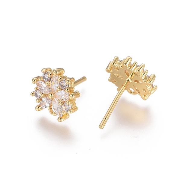 PandaHall Brass Cubic Zirconia Stud Earring Findings, with Loop, Flower, Clear, Golden, 14.5mm, Pin: 0.8mm Brass+Cubic Zirconia Flower Clear
PandaHall Brass Cubic Zirconia Stud Earring Findings, with Loop, Flower, Clear, Golden, 14.5mm, Pin: 0.8mm Brass+Cubic Zirconia Flower Clear
