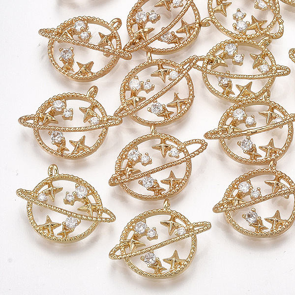 PandaHall Brass Cubic Zirconia Universe Space Charms, Planet, Clear, Real 18K Gold Plated, 14x16x4.5mm, Hole: 1mm Brass+Cubic Zirconia...
PandaHall Brass Cubic Zirconia Universe Space Charms, Planet, Clear, Real 18K Gold Plated, 14x16x4.5mm, Hole: 1mm Brass+Cubic Zirconia...